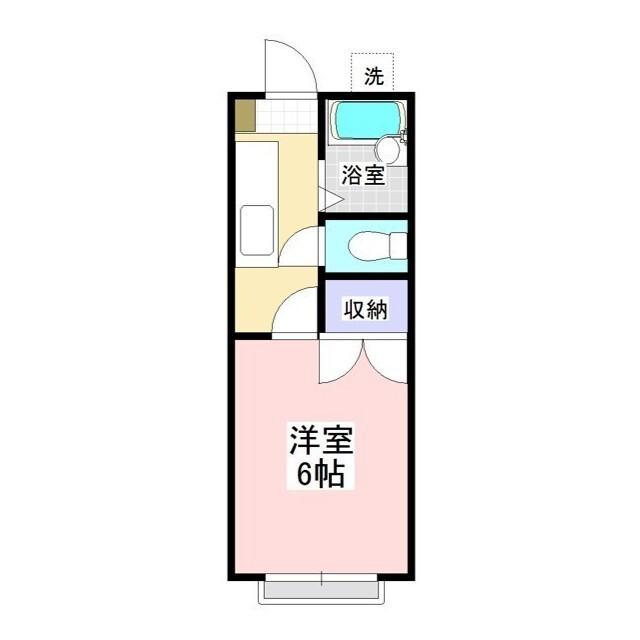 グリーンコーポ岡田B(1K/2階)の間取り写真