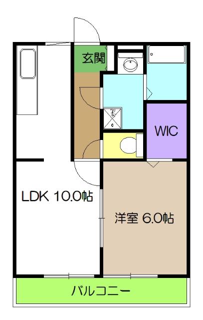 エストデュオ B棟(1LDK/3階)の間取り写真