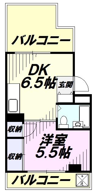 サンライズ高柳マンション(1DK/4階)の間取り写真