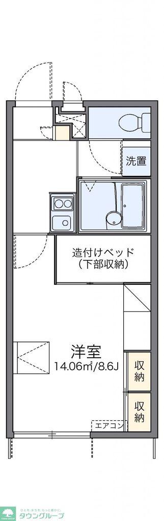 レオパレス宮ノ前2号棟(1K/1階)の間取り写真