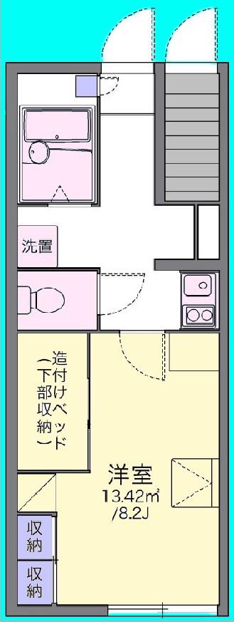 グリーンタカタ(1K/1階)の間取り写真