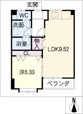 コーポ金池I(1LDK/3階)の間取り写真