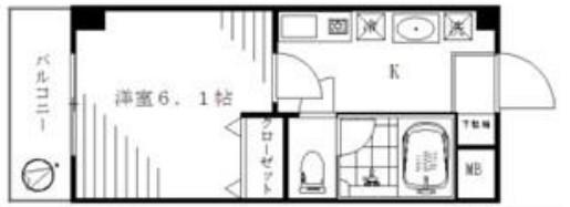 アルビオン宮地(1K/8階)の間取り写真