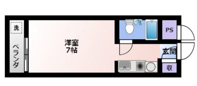 グリーンフラッツ天神町(1K/1階)の間取り写真