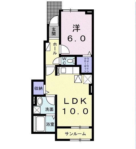 NODOKA和(1LDK/1階)の間取り写真