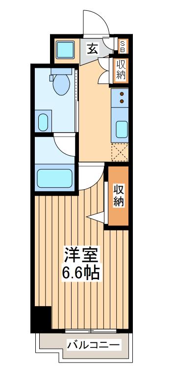 グロース横浜阪東橋(1K/10階)の間取り写真