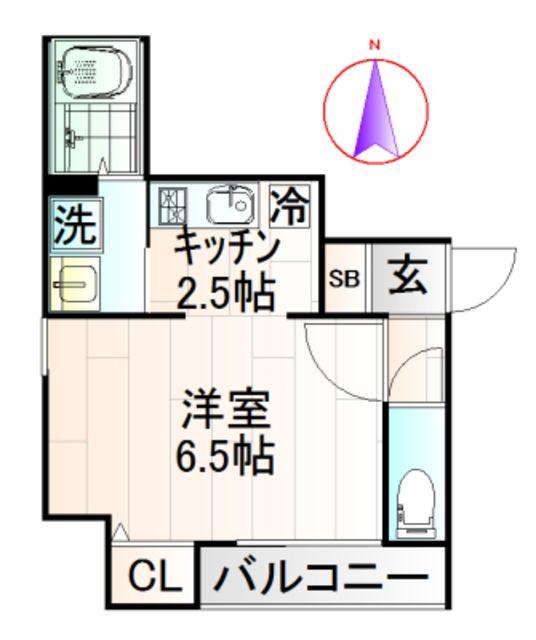メーヌ津田沼(1K/2階)の間取り写真