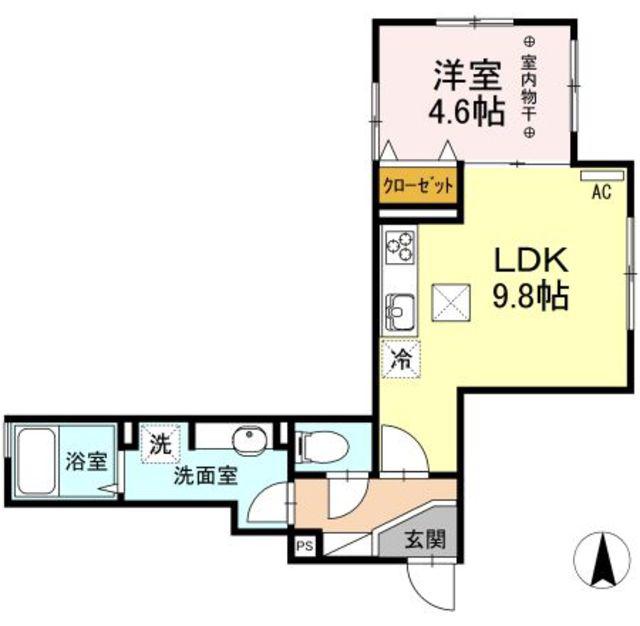 VILLA DEL SOL III(1LDK/1階)の間取り写真