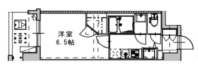 ワールドアイ難波南PORTA(1K/11階)の間取り写真