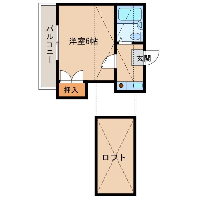 アンピエス元町(1K/2階)の間取り写真