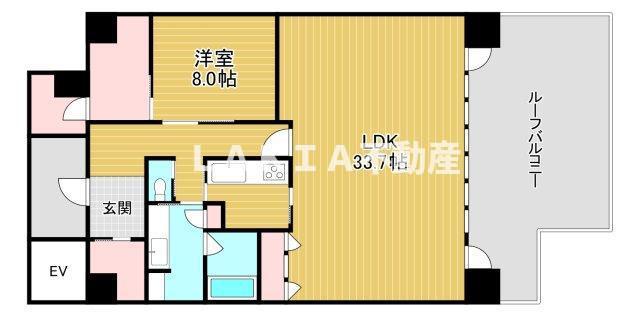 S-EDITION SHINMACHI(1SLDK/8階)の間取り写真