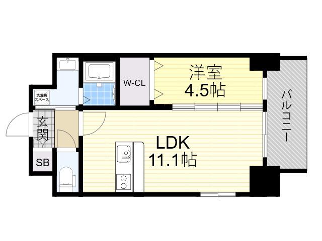 セントルイス京橋(1LDK/7階)の間取り写真