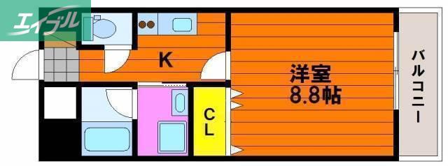 ハアラン高柳(1K/7階)の間取り写真