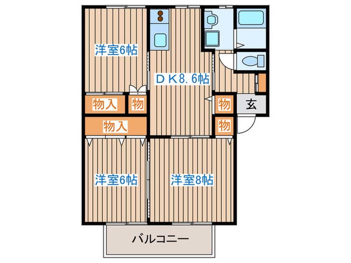 シーズンズ(3DK/2階)の間取り写真