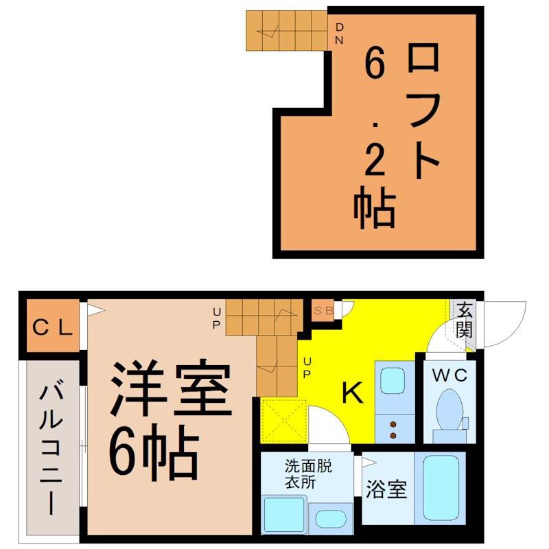ARBRE志賀本通(1K/1階)の間取り写真