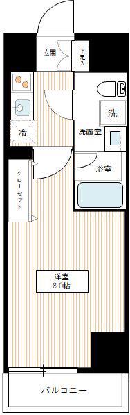 MA-RO SENJU CREST TAPP(1K/4階)の間取り写真
