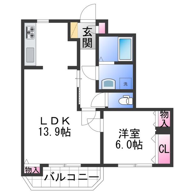 坂田マンション(1LDK/1階)の間取り写真