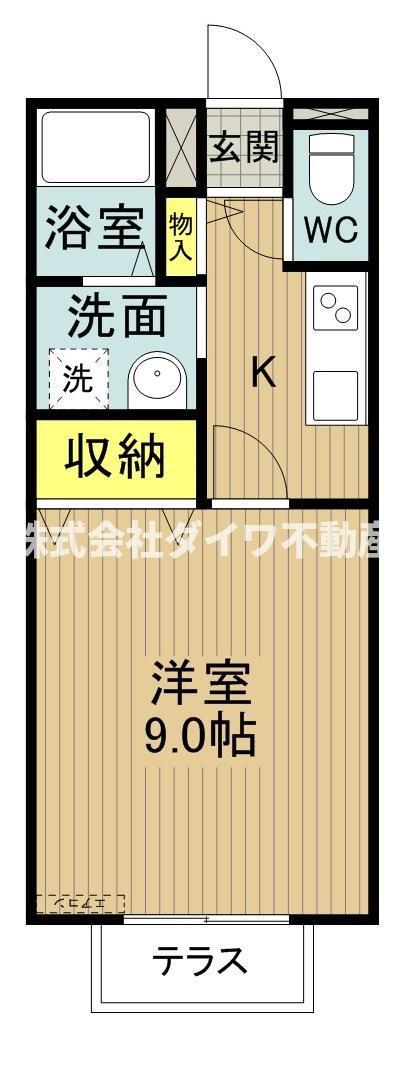 COZYCOURT東岡崎(1K/2階)の間取り写真