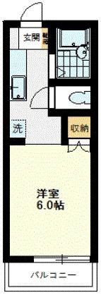 ハイムサンフラワー(1K/1階)の間取り写真