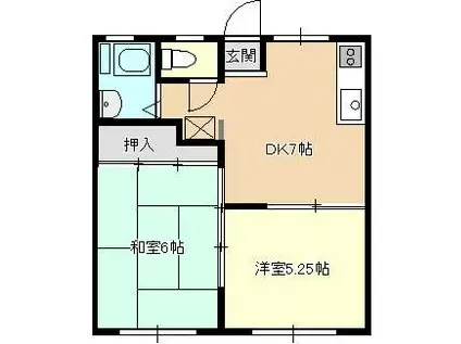 メゾンアンソレイエ(2DK/2階)の間取り写真