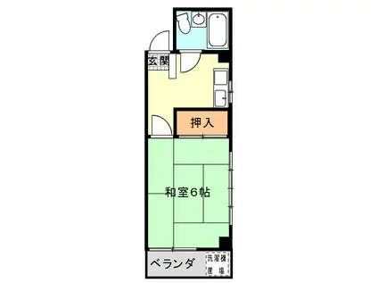 シティハイムA(1K/2階)の間取り写真