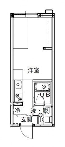 モーリスI(ワンルーム/1階)の間取り写真