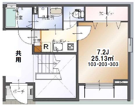SOZEM(1K/3階)の間取り写真