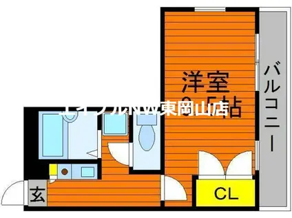 フローラ都紀Β(1K/3階)の間取り写真