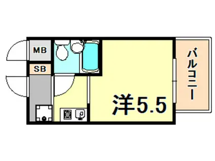 ライオンズマンション三宮(1K/8階)の間取り写真