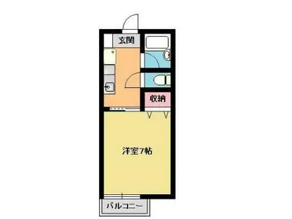 エトワールII(1K/1階)の間取り写真