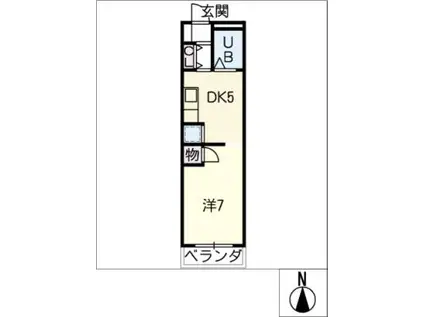 HOUSE 610(1DK/3階)の間取り写真