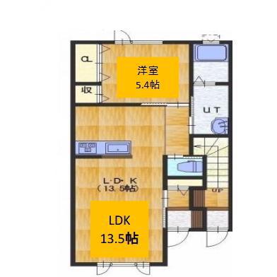 コルレ本通(1LDK/1階)の間取り写真