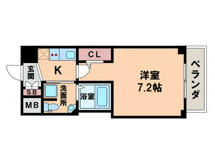 ラシーヌ天王寺町南(1K/8階)の間取り写真