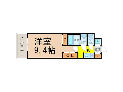 LA DOUCEUR志賀本通II(1K/12階)の間取り写真
