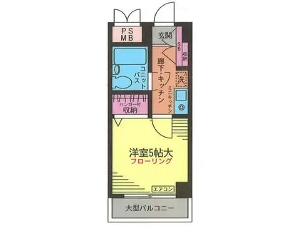 ジェームスタウン相模大塚(1K/1階)の間取り写真