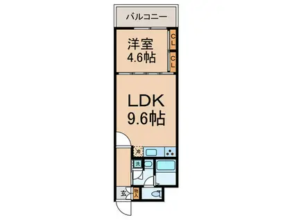 フロンティアテラス目黒(1LDK/2階)の間取り写真