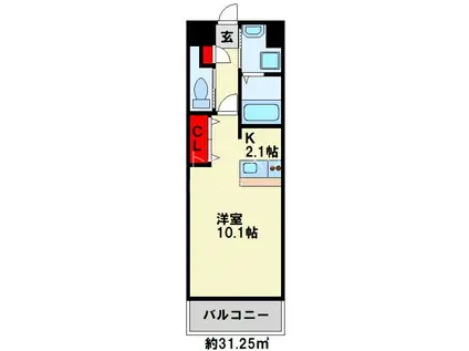 テイアイビルNO.8(1K/7階)の間取り写真