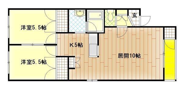 ピア神楽(2LDK/2階)の間取り写真