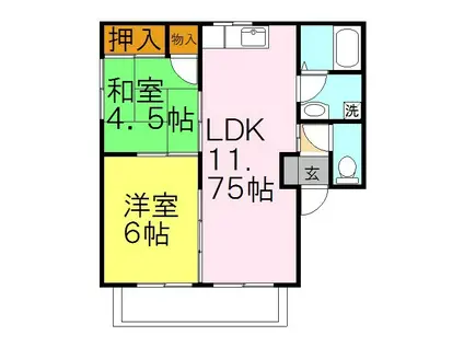 ファミール御立東(2LDK/2階)の間取り写真
