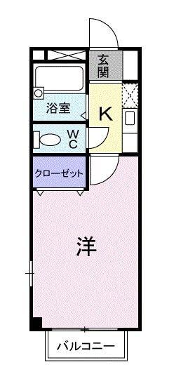 サンミュール木太(1K/1階)の間取り写真