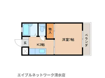 バルゾン(1K/3階)の間取り写真
