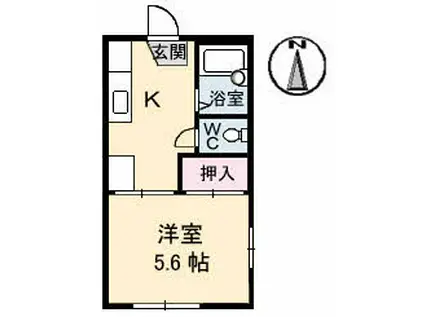 クレストピア新宮(1K/1階)の間取り写真