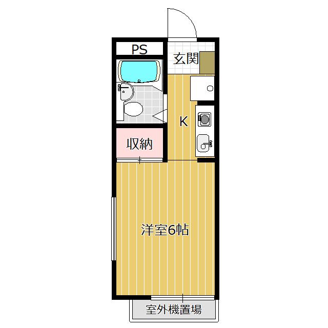 COZY唐瀬(1K/1階)の間取り写真
