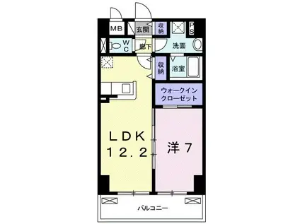 エスペランサ国立(1LDK/6階)の間取り写真