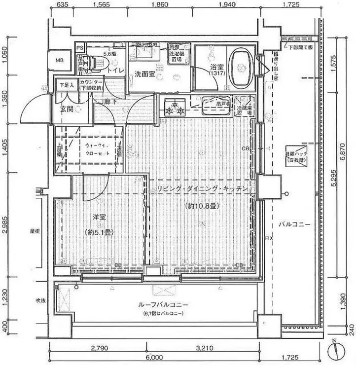 プレール・ドゥーク新宿御苑II 5階階 間取り