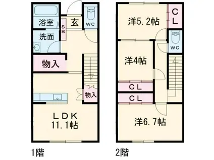 すまいる45(3LDK/1階)の間取り写真