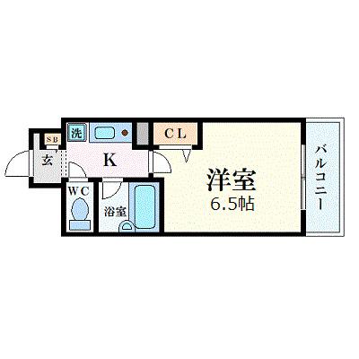 エスリード大阪城北(1K/4階)の間取り写真