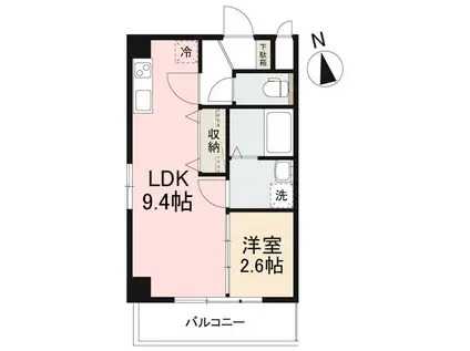プレシャスタイム通町(1LDK/3階)の間取り写真
