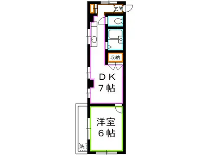 レジデンス新川(1DK/1階)の間取り写真