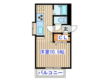 カーサグランデヒルズ3(ワンルーム/1階)の間取り写真